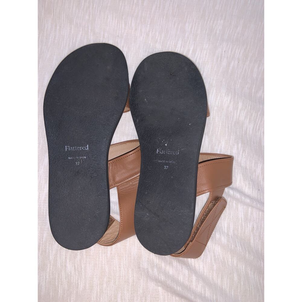 Flattered Brown Leather Flat Shoes Size 37 EU US 7 Chic Elegant Quiet Luxury - Picture 3 of 3